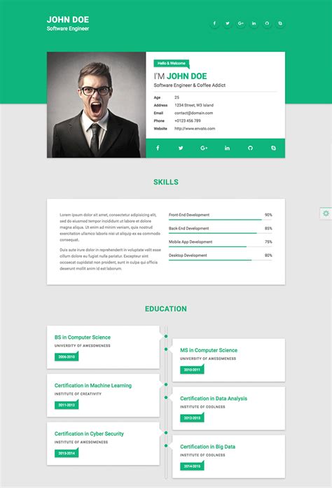 Simple Resume Website Template Free | Resume website, Personal website templates, Free website ...