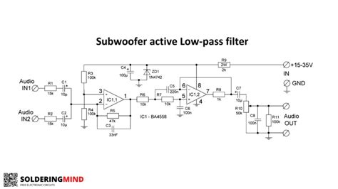 Low pass filter circuits using 4558 IC