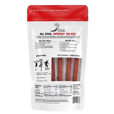 Chomps Original Grass Fed Beef Sticks, 12 Ct - Costco Food Database