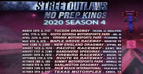 NO PREP KINGS SEASON 4 SCHEDULE | Prepping, Street outlaws, Seasons