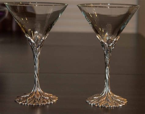 Grey Goose Martini glasses Grey Goose pewter/silver base tree