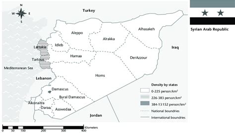 Map of Syrian Arab Republic showing its governorates and borders | Download Scientific Diagram