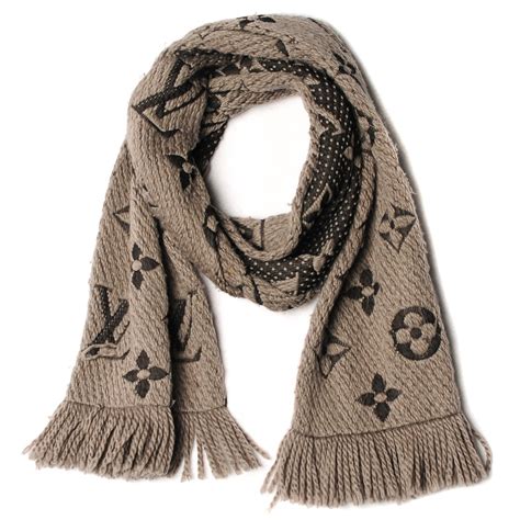 LOUIS VUITTON Wool Silk Logomania Scarf Verone 117315