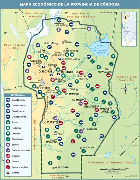 Mapa económico de la Provincia de Córdoba, Argentina | Gifex