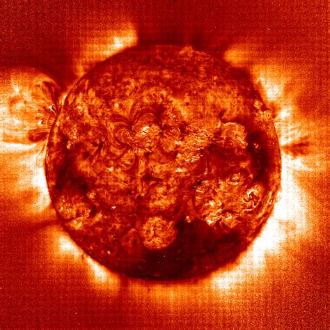 Space in Images - 2001 - 06 - A temperature map of the Sun's corona as recorded by the EIT ...