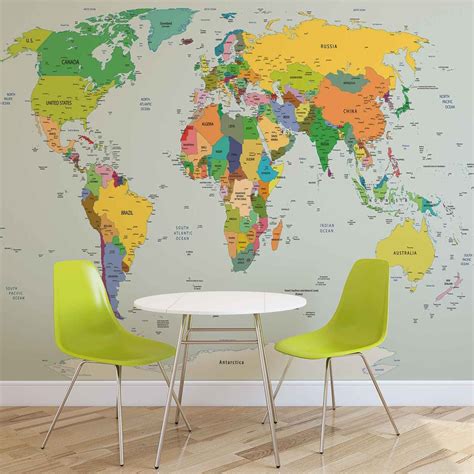 Carte du monde Poster Mural, Papier peint | Acheter-le sur Europosters.fr