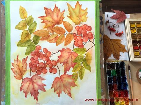 Fall leaves, painting - INESE'S CREATIVE ARTSPACE