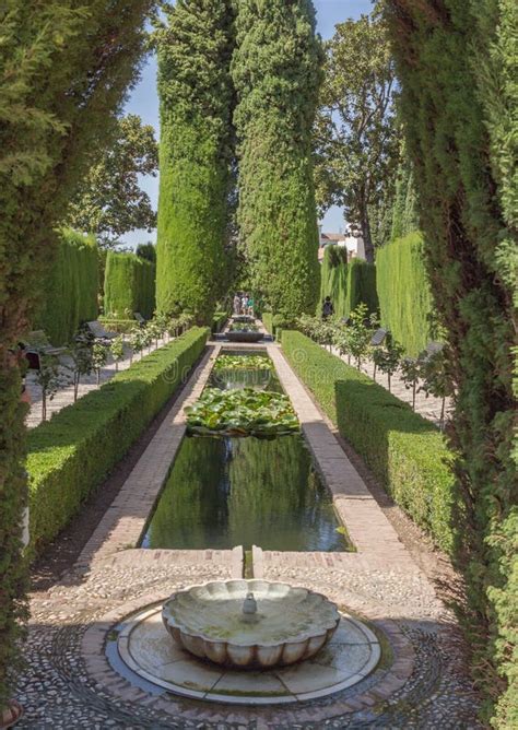 The Alhambra Gardens in the Granada`s Alhambra Complex, Andalusia ...