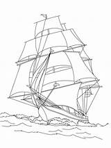 Ship Clipper Coloring Pages Color Print Sailing Colouring Drawing  sketch template