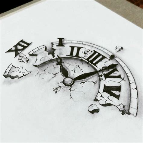 Broken clock pencil drawing Clock Drawings, Pencil Art Drawings, Pencil ...