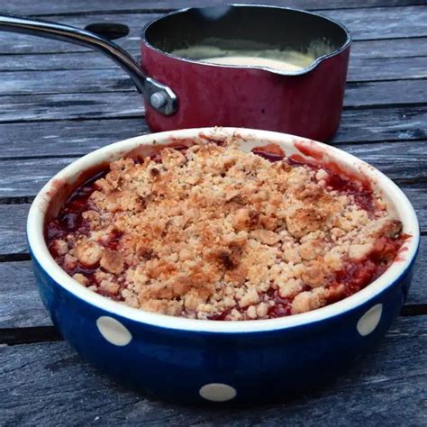 Rhubarb & Lime Crumble with Custard Recipe - The Alpine Kitchen