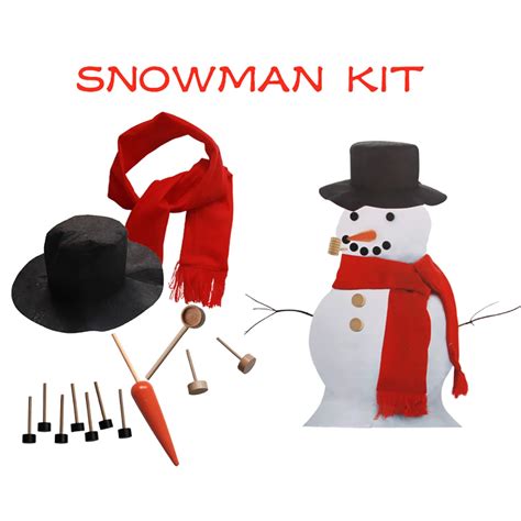 Novelty 13Pcs/Set Snowman Kit Christmas Snowman Decor Set Kit Snowman ...