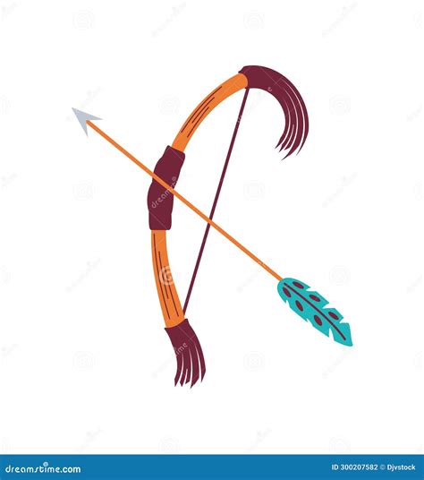 Native American Bow and Arrow Stock Illustration - Illustration of ...