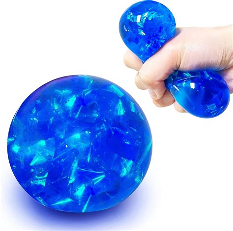 Amazon.com: Blue Squishy Glitter Stress Balls for Kids and Adults - Stretch Stress Relief ...