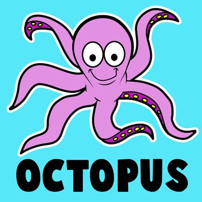 How to Draw a Cartoon Octopus with Easy Step by Step Drawing Tutorial ...