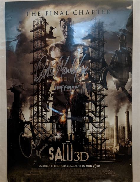 SAW 3D Poster Autographed Poster, Costas Mandylor, Cary Elwe