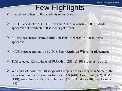 Pccoe placements