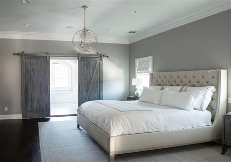 Gray Bedroom Paint Colors - Transitional - bedroom - Benjamin Moore San Antonio Gray - Cory ...