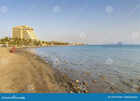 JEDDAH, SAUDI ARABIA - July 27, 2018. Jeddah Corniche Near King Fahd`s ...