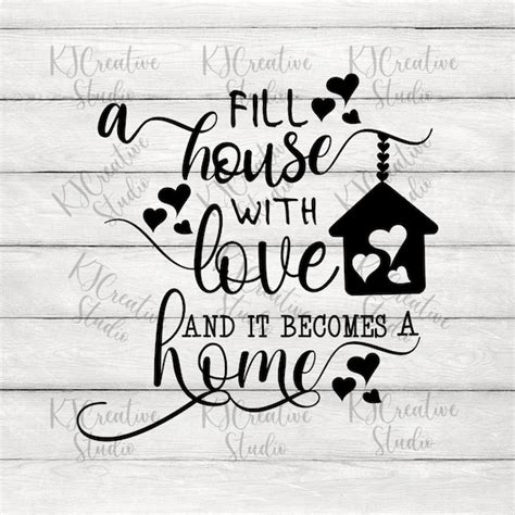 Family Quotes Inspirational Quotes Fill A House With Love | Etsy