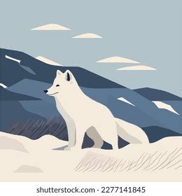 Arctic Fox Snowy Tundra Arctic Animals Stock Vector (Royalty Free) 2277141845 | Shutterstock