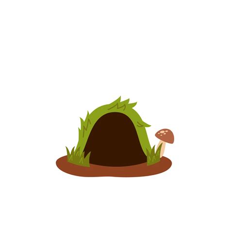 Vector illustration of cartoon animal burrow isolated on white ...