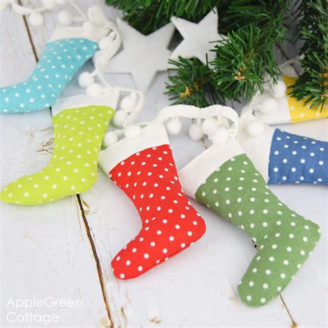 Mini Christmas Stocking - Diy Christmas Garland - AppleGreen Cottage