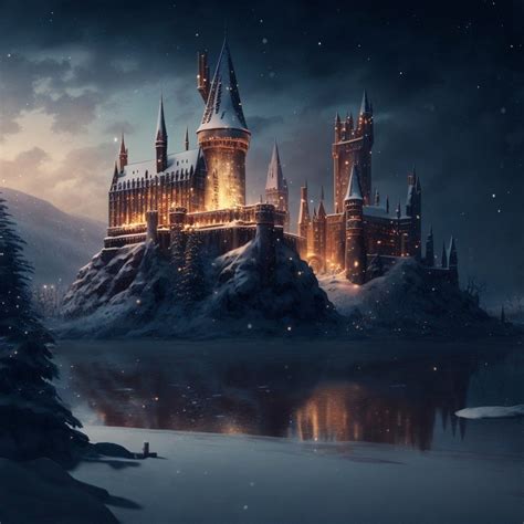 Hogwarts in the snow at night in christmas wallpaper – Artofit