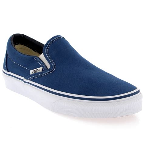 Mens Vans Classic Slip Canvas Slip On Casual Plimsolls Trainers Shoes ...