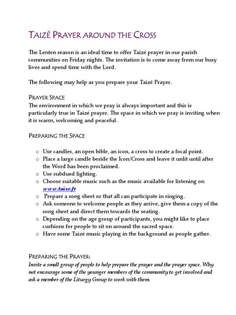 2009 Lent Taize Prayer | PDF