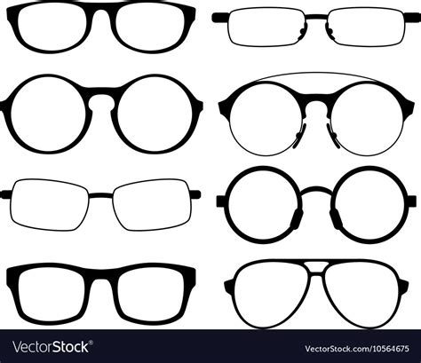 Set of glasses of different shapes Royalty Free Vector Image