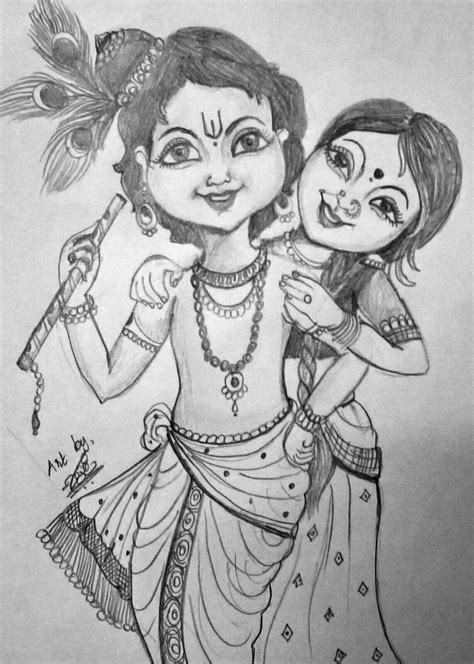 Simple Easy Radha Krishna Pencil Sketch : Learn the essential steps for ...