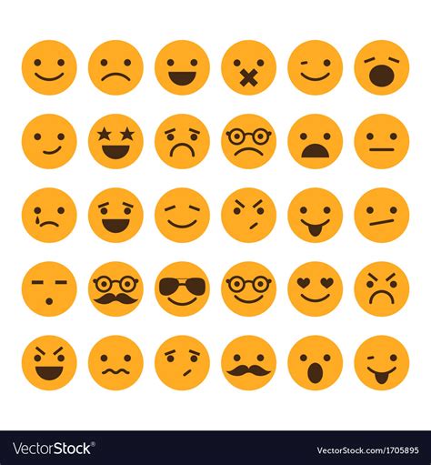 Set of different smileys Royalty Free Vector Image