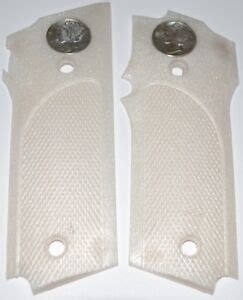 Smith and Wesson S&W 659 pistol grips pearl white plastic with mercury ...