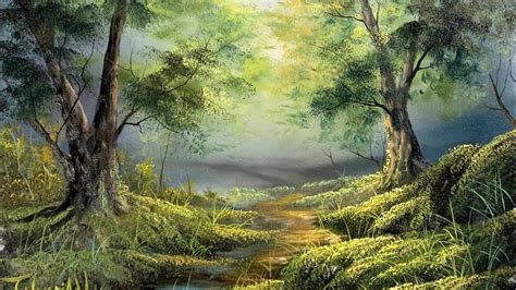 Magical Forest Oil Painting - Paintings By Justin - YouTube | Landscape painting lesson, Oil ...