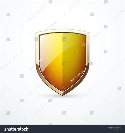 Vector Gold Shield Icon Stock Vector (Royalty Free) 618385916 ...