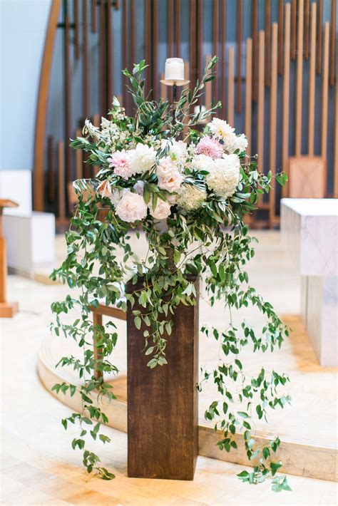 Cascading, Romantic Ceremony Floral Arrangements