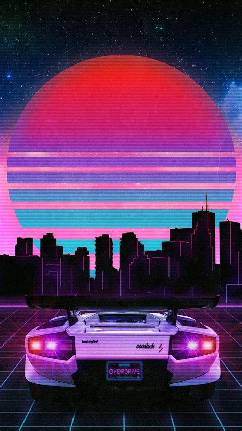 #Lamborghini #Countach #Retrowave #80s #Retrosupercar #Italian #V12 #Phonewallpaper | Vaporwave ...