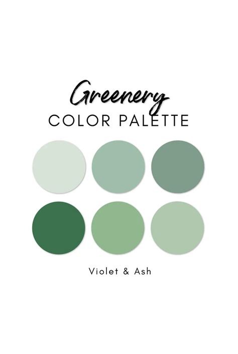 Greenery Procreate Palette Color Chart Green Color Palette iPad Procreate Sage Botanical Palette ...