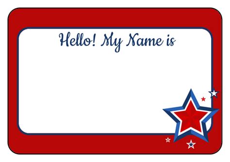 4th of July Name Tag Label Template