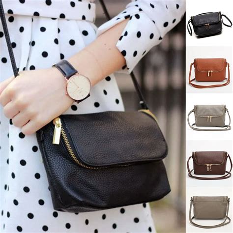 Small Fold Over Bag Mini Women Messenger bags Leather Crossbody Sling ...