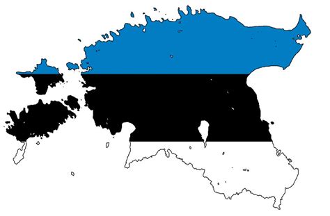 Estonia flag map - Map of Estonia flag (Northern Europe - Europe)