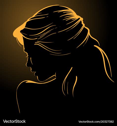 Woman face silhouette in backlight low key Vector Image