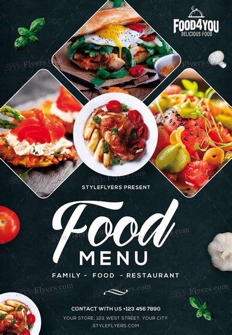 Food Menu PSD Flyer Template #21537 | Food menu design, Food design, Food graphic design