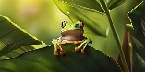 Dumpy Frog On Leaves, Frog, Amphibian, Reptile. Generative AI 30607739 Stock Photo at Vecteezy