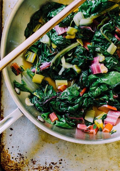 Simple Sauteed Rainbow Chard with Sourdough by theclevercarrot #Rainbow_Chard #Healthy Vegetable ...