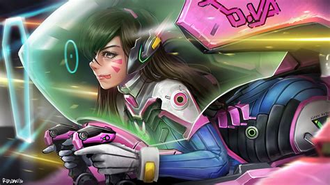 D.Va in Action: 4K Ultra HD Wallpaper by Ridwan Chandra Choa