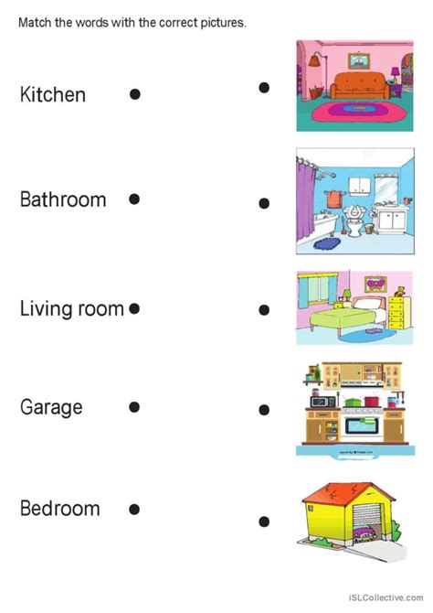 Rooms in the house: English ESL worksheets pdf & doc