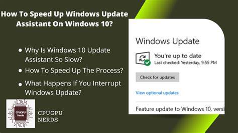 How To Speed Up Windows Update Assistant On Windows 10?