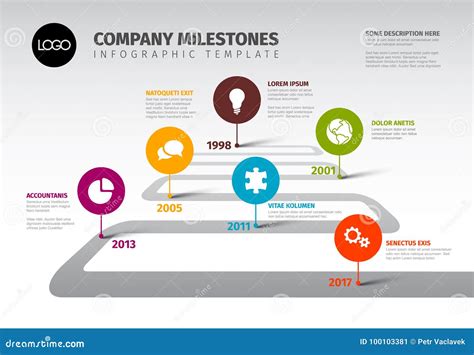 Vector Infographic Company Milestones Timeline Template Stock Vector - Illustration of phase ...